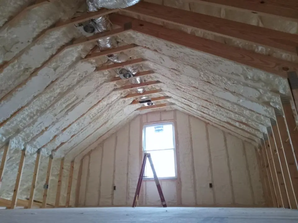 Spray foam roofing application for Crawl Space Insulation project in Princeton